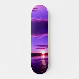 Skateboard Coucher de soleil russe bleu