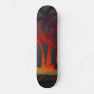 Skateboard Coucher de soleil sur les palmiers de plage