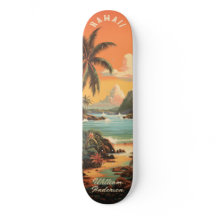Coucher de soleil vintage sur la plage d'Hawaii