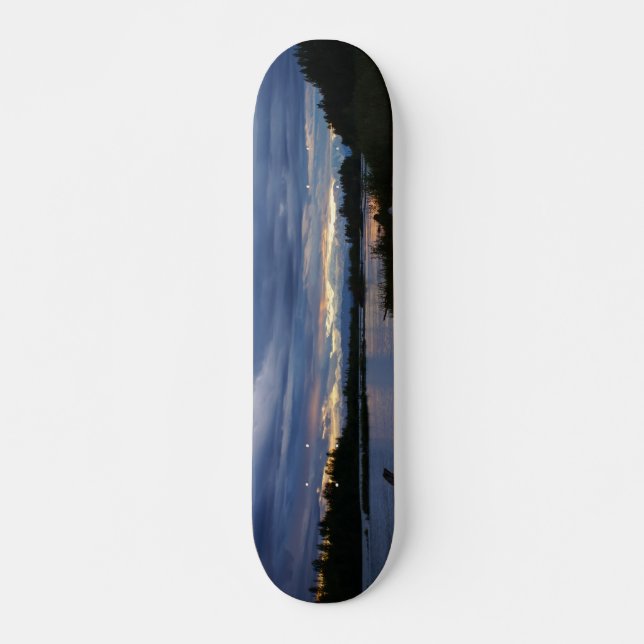 Skateboard Coucher du soleil de minuit de l'Alaska (Devant)