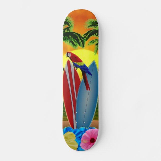 Skateboard Coucher du soleil tropical (Recto)