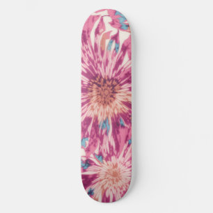 Skateboard Couleur De Teint Rose Et Bleu Sunburst
