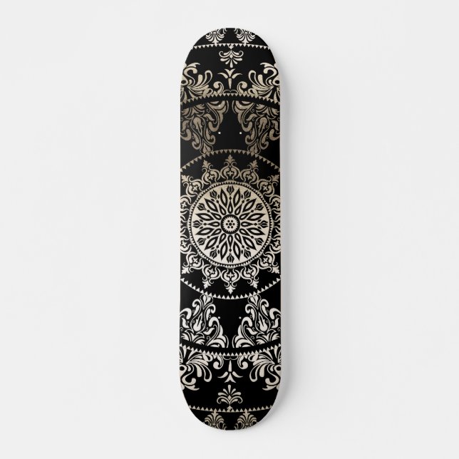 Skateboard Couleur faite sur commande du mandala | de feuille (Devant)