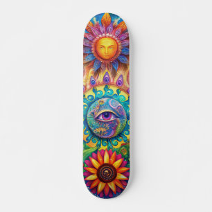Skateboard Couleur tendance abstraite psychédélique 3ème œil 