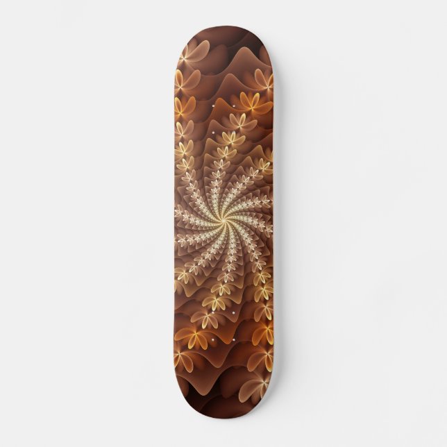 Skateboard Couleurs chaudes, Trippy Moderne Motif d'art fract (Recto)