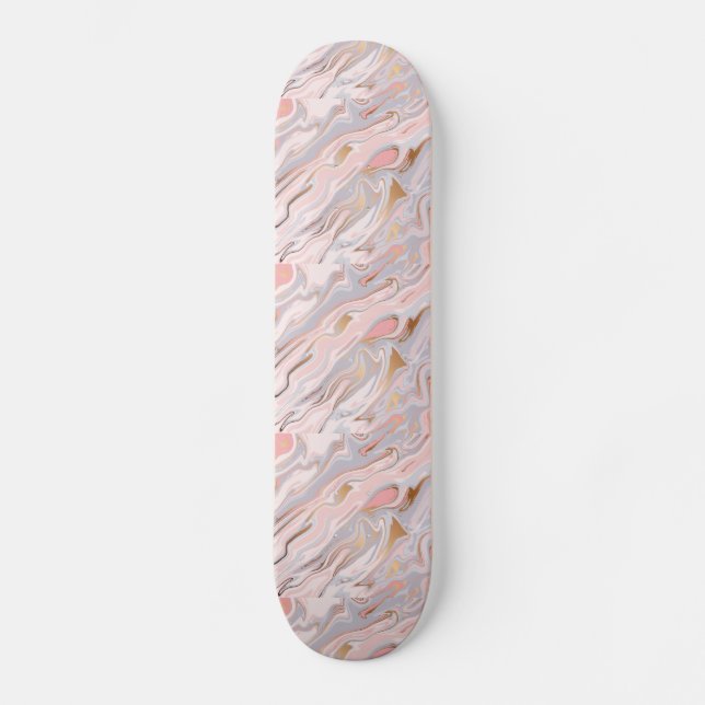 Skateboard Couleurs claires Texture en marbre (Recto)