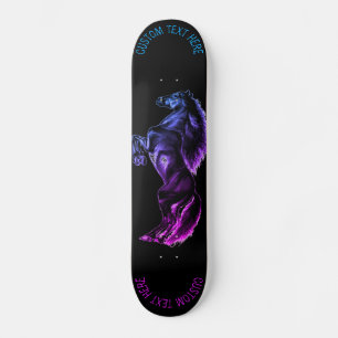 Skateboard Couleurs personnalisées Texte Patinage Cheval noi
