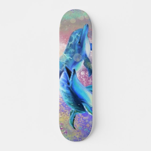 Skateboard Couple dauphin - Amour - Heureux - (Devant)