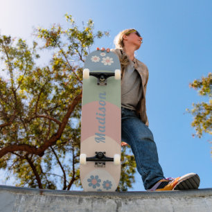 Skateboard Courbes Pastel Modernes Rétro Personnalisées