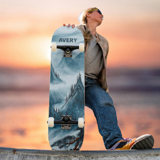 Skateboard Coutume Blue Rolltains Paysage Nature