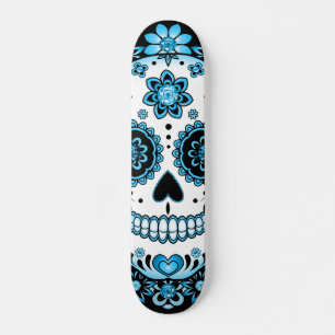 Skateboard Crâne à sucre bleu