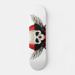 Skateboard Crâne d'aile - ROUGE