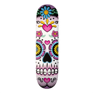 Skateboard Crâne de Dia de los Muertos Sugar