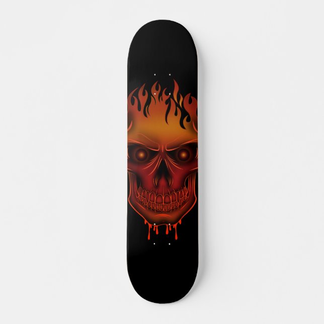 Skateboard Crâne de flamme (Devant)