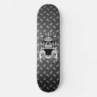 Skateboard Crâne de motard Deux Revolvers Plaque Diamant