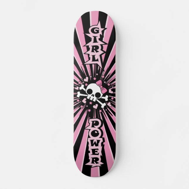 Skateboard Crâne de puissance de fille (Recto)
