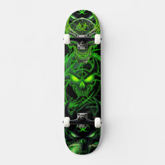 Skateboard Crâne de risque biologique néon toxique | Planche