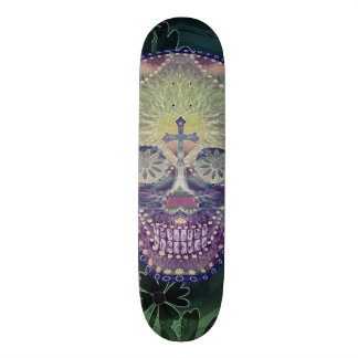 Skateboard crâne de sucre avec des couleurs d'arc-en-ciel,