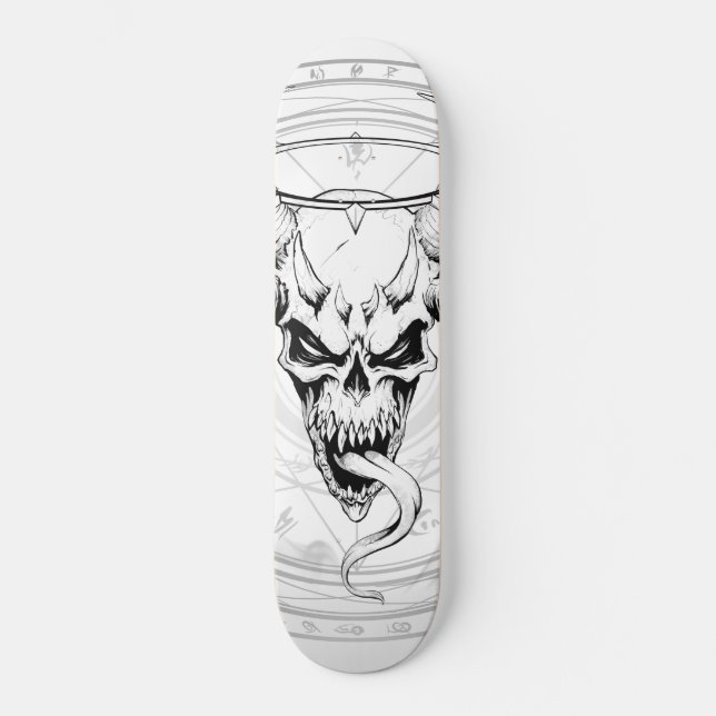 Skateboard Crâne dévin de la mort (blanc) (Recto)