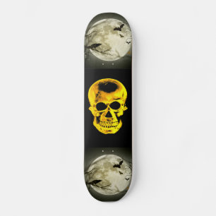 Skateboard crâne doré