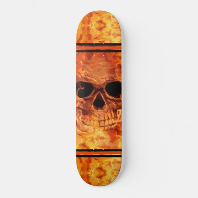 Skateboard Crâne en feu (Recto)