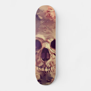 Skateboard Crâne et fleurs