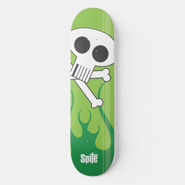 Skateboard Crâne flamboyant (Recto)