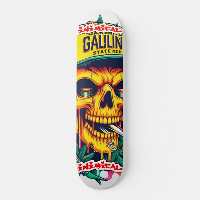 Skateboard Crâne jaune d'Oakland (Recto)