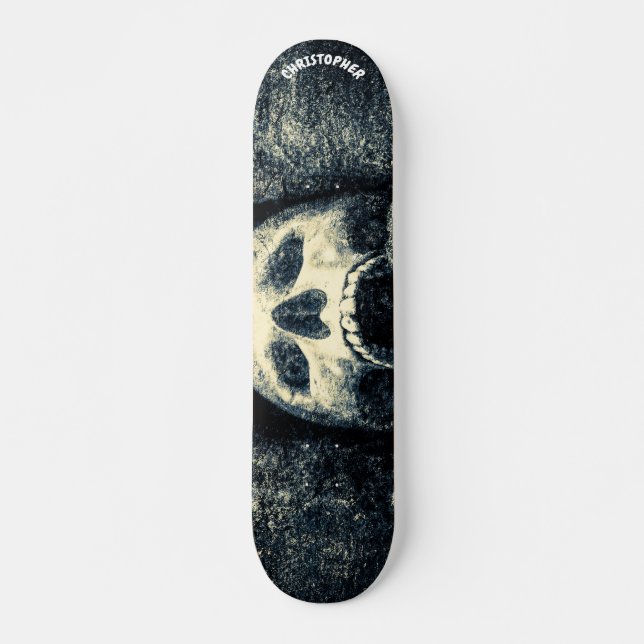 Skateboard Crâne riant personnalisable (Devant)