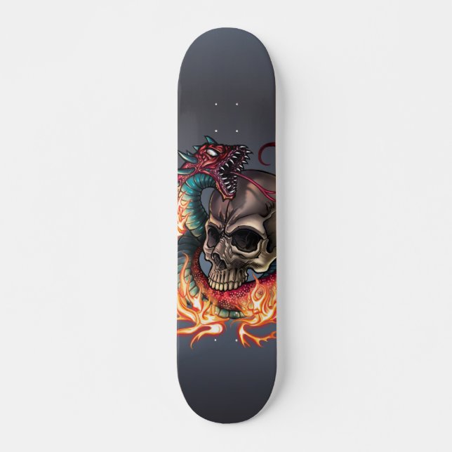Skateboard Crâne + Serpent (Devant)