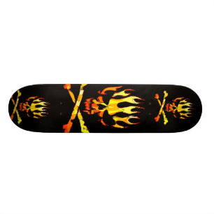 Skateboard crâne triple de flamme