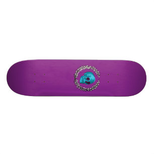 Skateboard Crâne turquoise par Keren Richter