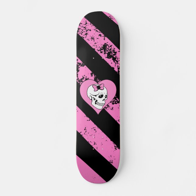 Skateboard Cráneo Love agrietados EMO (Recto)