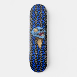 Skateboard Crânes aléatoires Crème bleue Crème crâne Gravesto