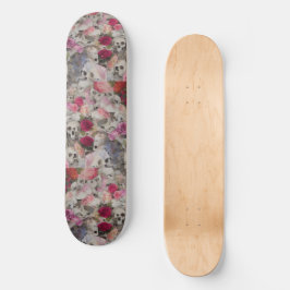 Skateboard Crânes avec Rose