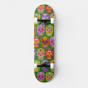 Skateboard Crânes de fleurs Motif sans soudure 2018