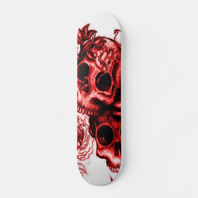 Skateboard Crânes en Rose (Recto)