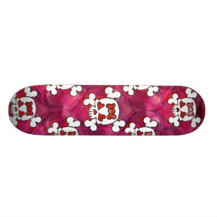 Skateboard Crânes et fille de coeurs