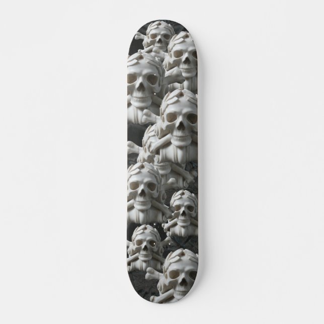 Skateboard Crânes et planche à roulettes blancs noirs de (Devant)