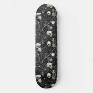 Skateboard Crânes gothiques Chats noirs et araignées Skateboa