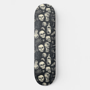 Skateboard Crânes gothiques Chats noirs et araignées Skateboa