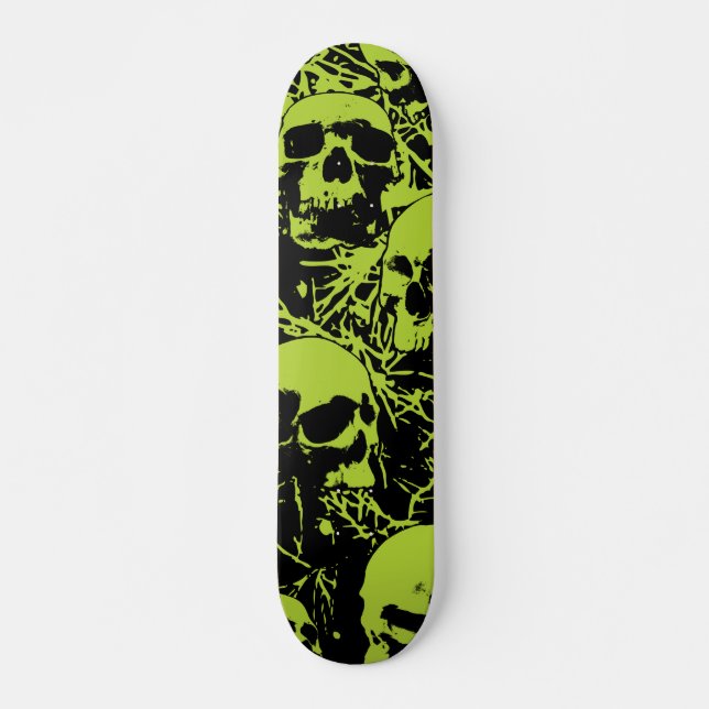 Skateboard Crânes verts (Devant)