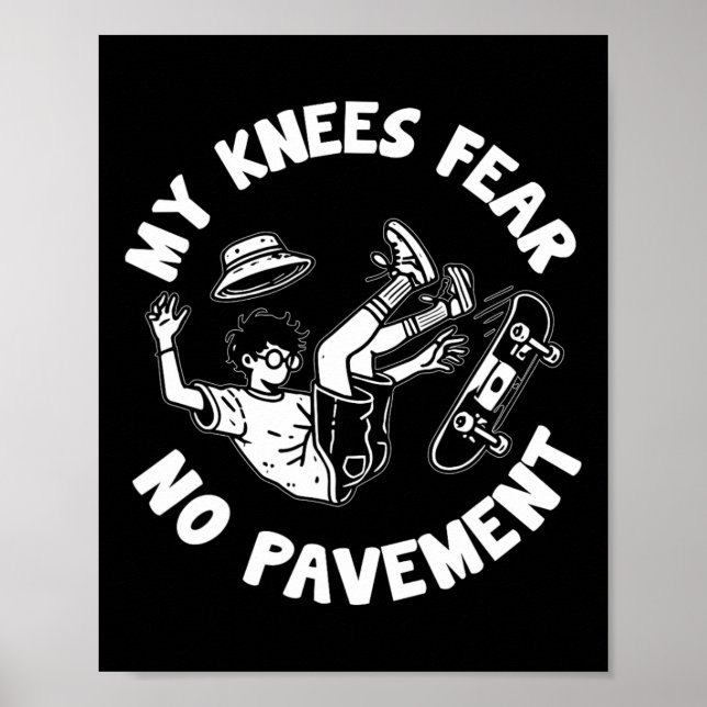 Skateboard Crash Accident Survivor Get Well Skateb Poster (Vorne)