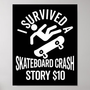 Skateboard-Crash-Unfall Überlebender Gute Besserun Poster