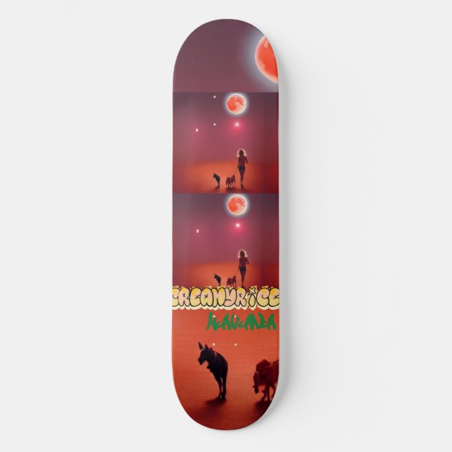 Skateboard Creamy Rice Havana #5 "Dogwalk sur-Stylisé" (Recto)