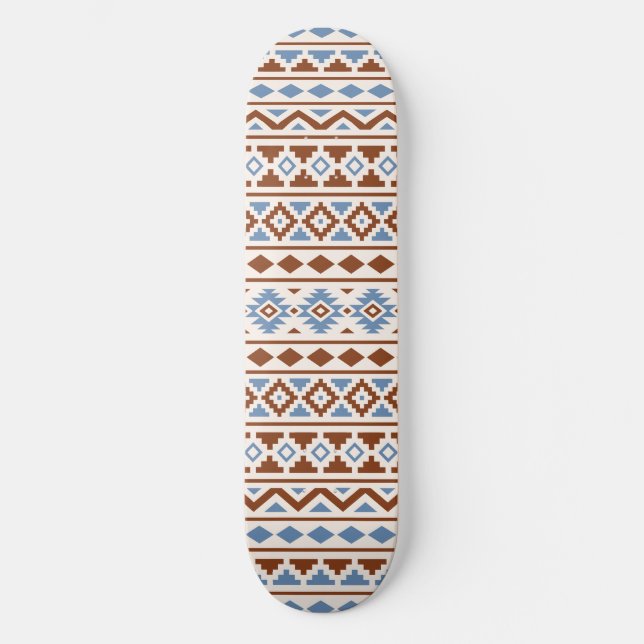 Skateboard Crème aztèque de bleu de rouille du motif II (Recto)