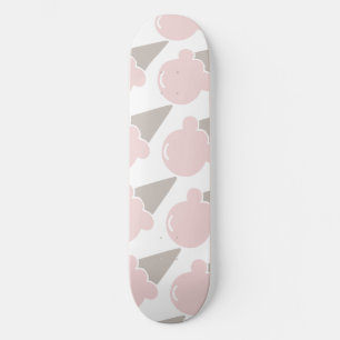 Skateboard Crème glacée mignonne serviette rose fraise