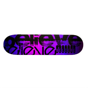 Skateboard Croire; Violet Vibrant Bleu et Magenta