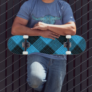 Skateboard Croisé à carreaux bleu noir Buffalo