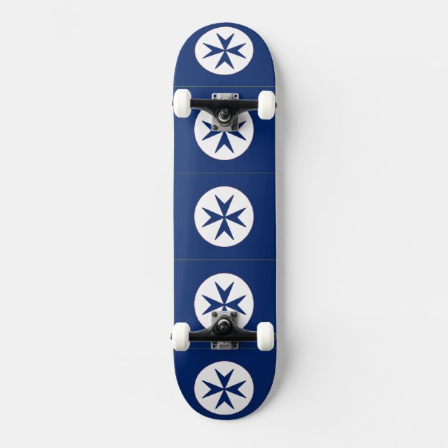 Skateboard Croix octogonale BLUE CORSAIR STYLE (Recto)